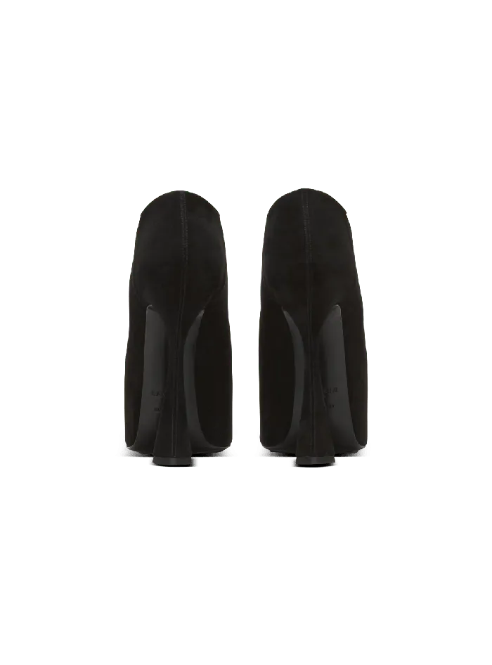 Balmain Eden Platform Pumps In Suede Black Women High Heels and Pumps
