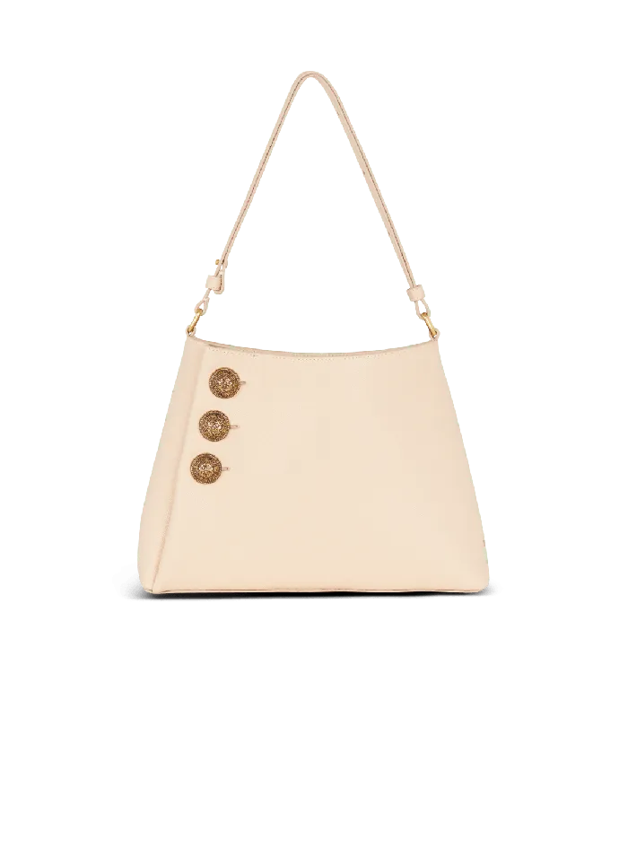 Balmain Emblegraveme Handbag In Grained Leather Beige Women Handbags