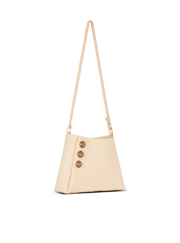 Balmain Emblegraveme Handbag In Grained Leather Beige Women Handbags