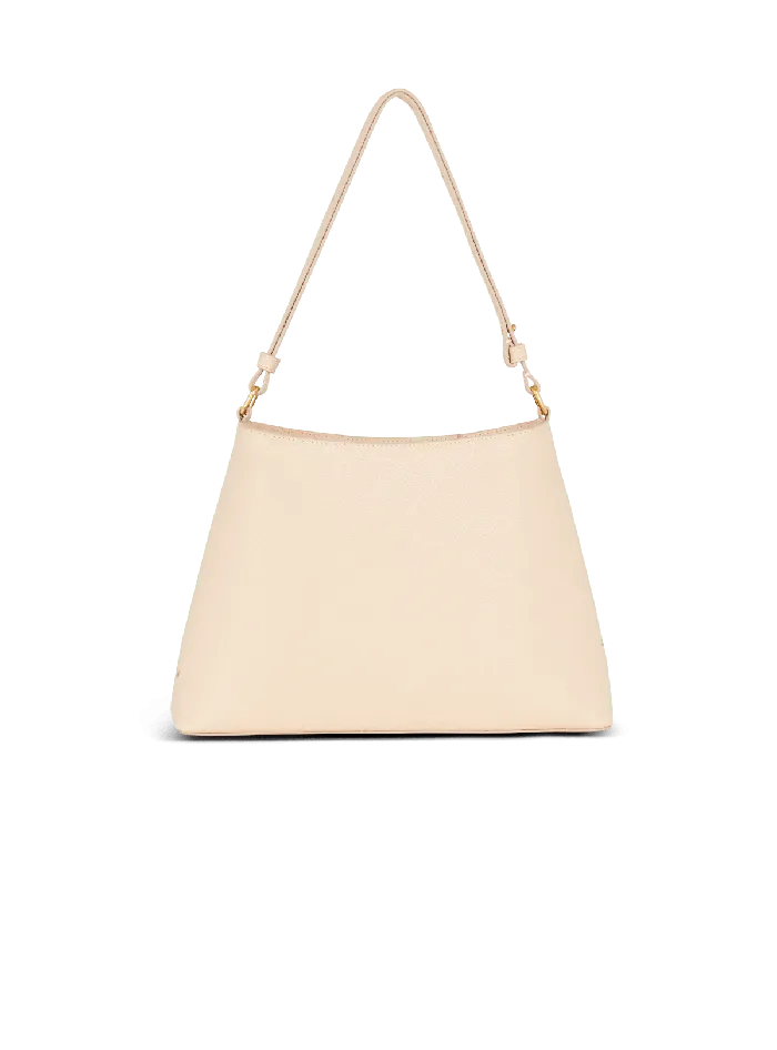 Balmain Emblegraveme Handbag In Grained Leather Beige Women Handbags
