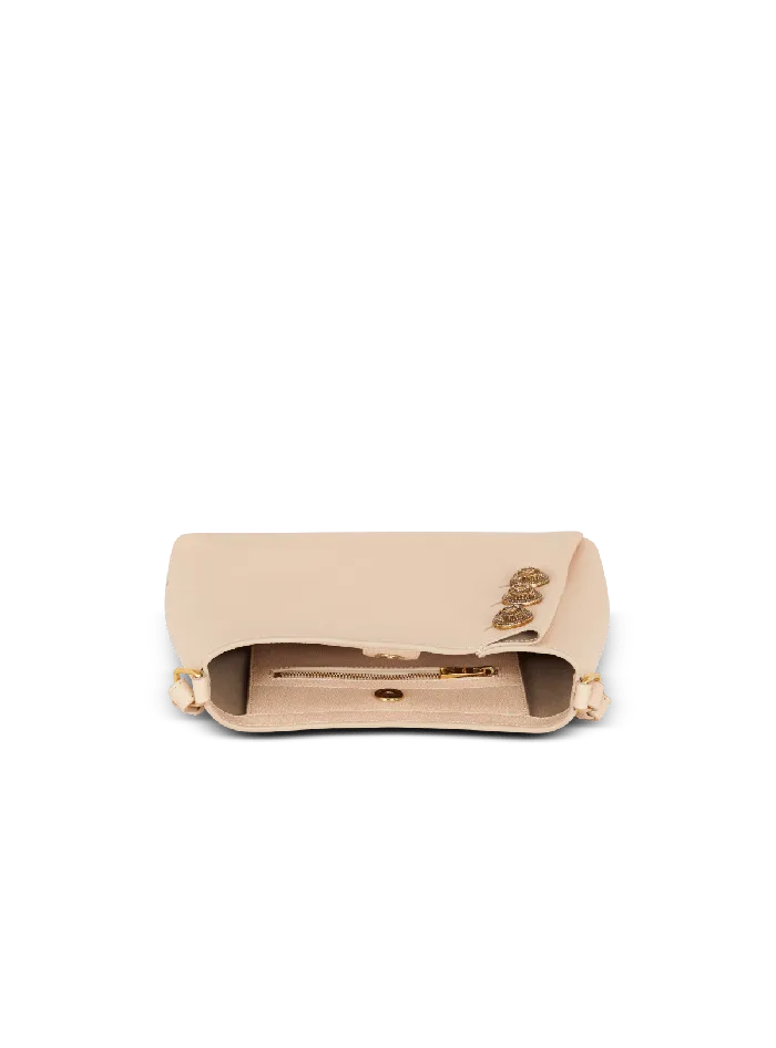 Balmain Emblegraveme Handbag In Grained Leather Beige Women Handbags
