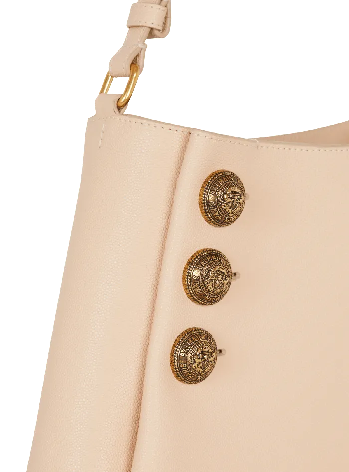 Balmain Emblegraveme Handbag In Grained Leather Beige Women Handbags