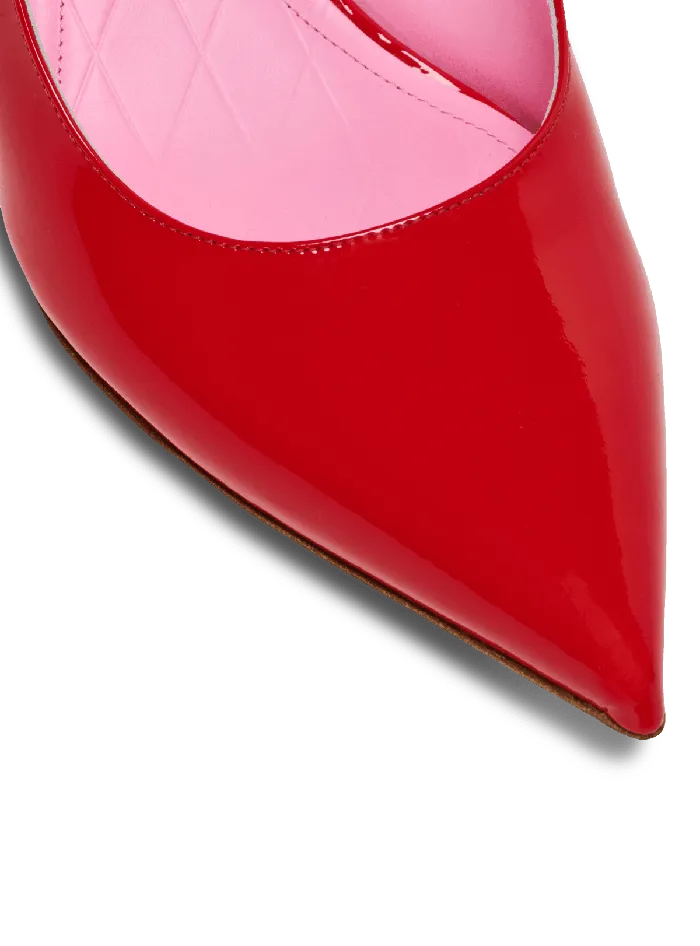 Balmain Eva Kitten Slingbacks In Patent Leather Red Women High Heels and Pumps