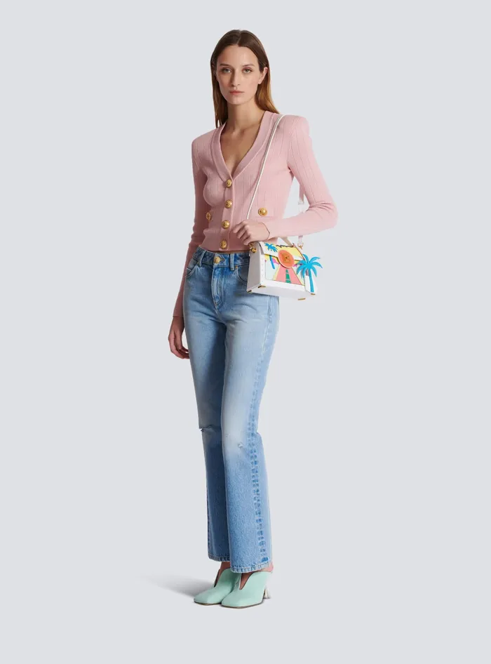 Balmain Flared Denim Jeans Blue Women Denim