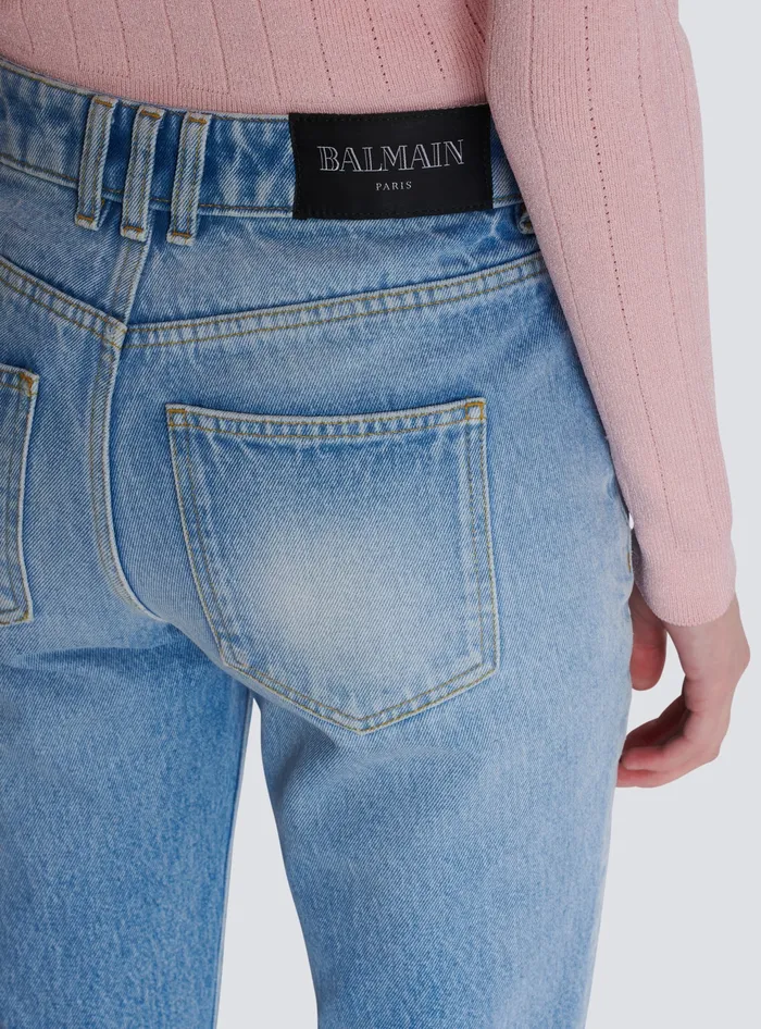 Balmain Flared Denim Jeans Blue Women Denim