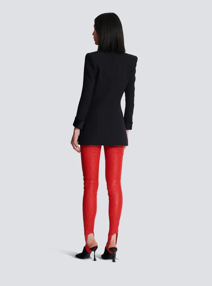 Balmain Grain De Poudre 1button Jacket Black Women Jackets And Blazers