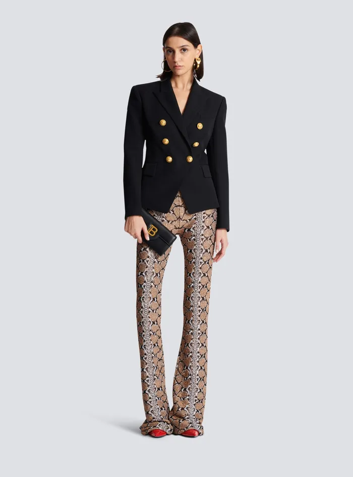 Balmain Grain De Poudre 6button Jacket Black Women Jackets And Blazers