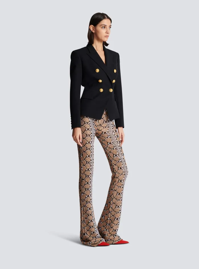 Balmain Grain De Poudre 6button Jacket Black Women Jackets And Blazers