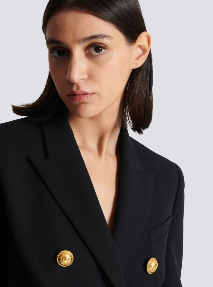Balmain Grain De Poudre 6button Jacket Black Women Jackets And Blazers