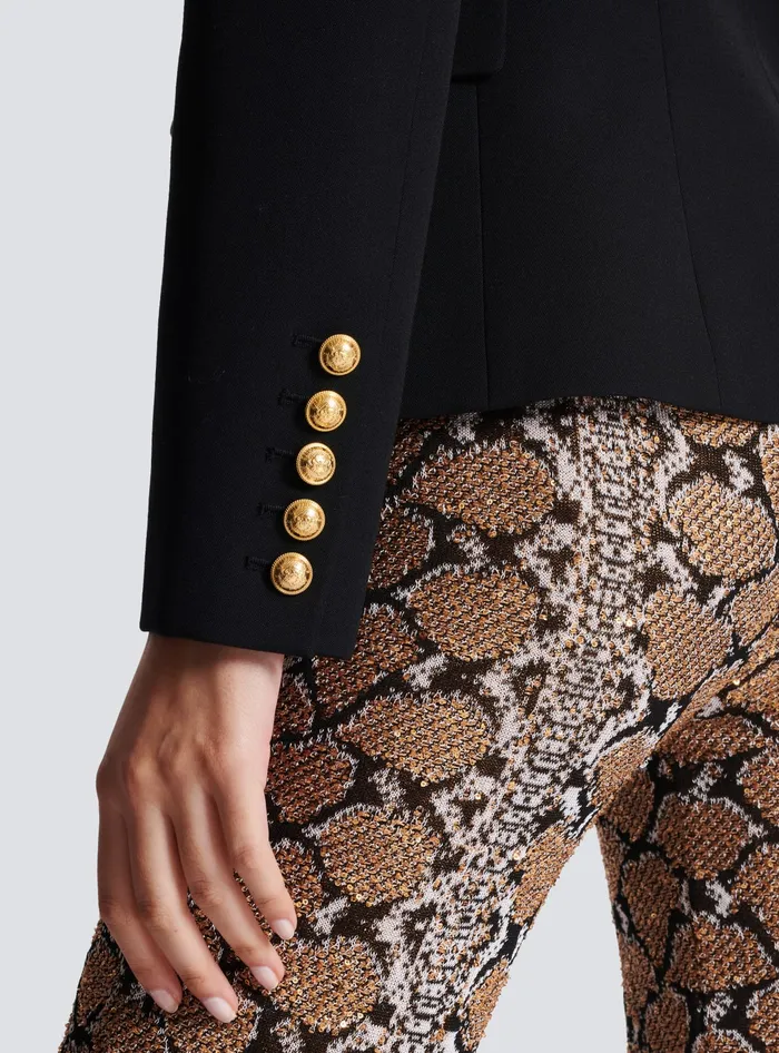 Balmain Grain De Poudre 6button Jacket Black Women Jackets And Blazers