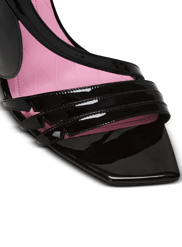 Balmain Heeled Eden Sandals In Patent Leather Black Women High Heels and Pumps