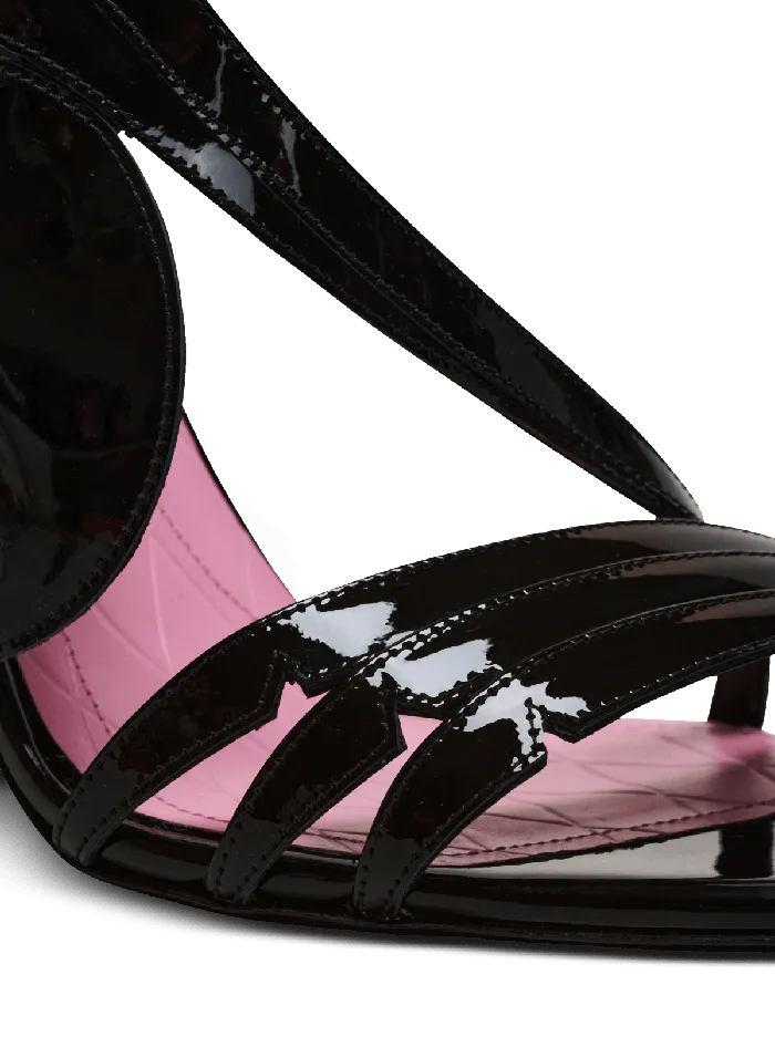 Balmain Heeled Eden Sandals In Patent Leather Black Women High Heels and Pumps