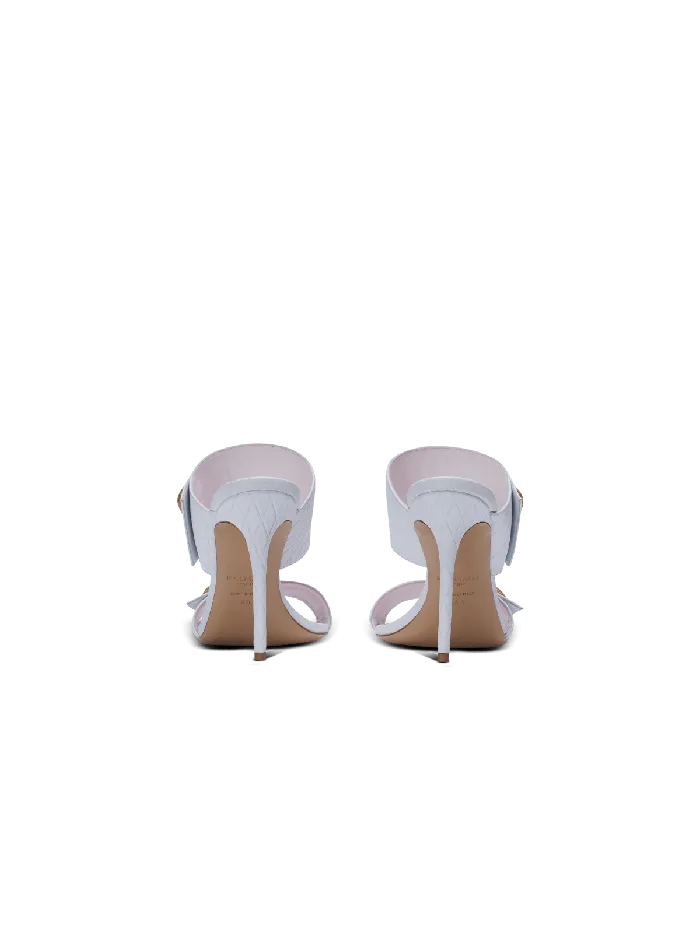 Balmain Heeled Eva Leather Mules White Women High Heels and Pumps