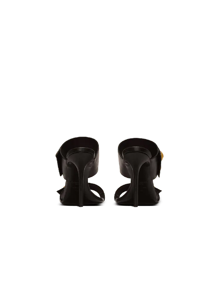 Balmain Heeled Eva Mules In Calfskin Black Women High Heels and Pumps