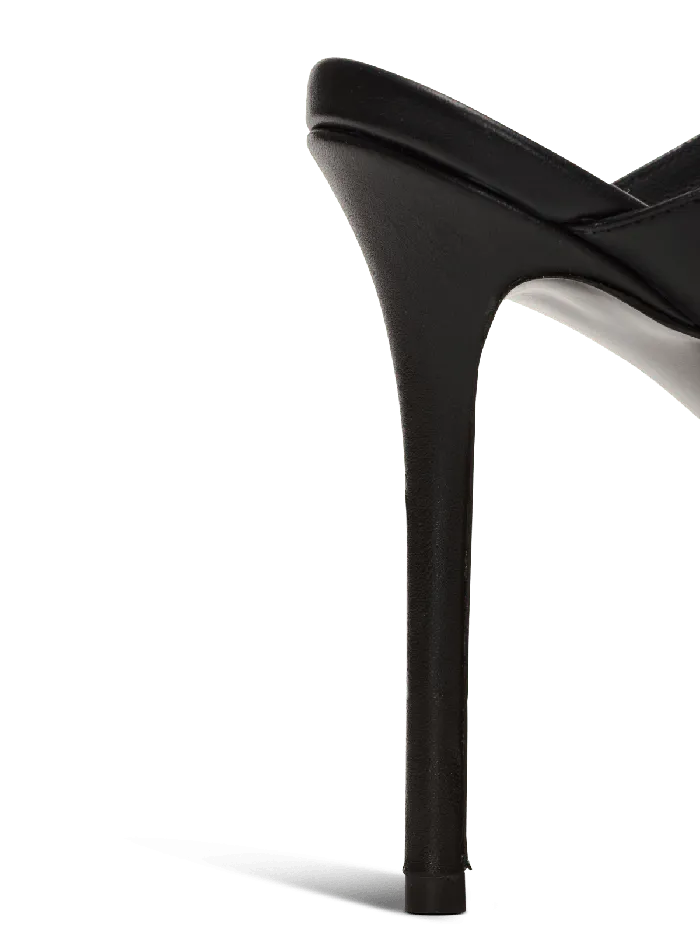 Balmain Heeled Eva Mules In Calfskin Black Women High Heels and Pumps