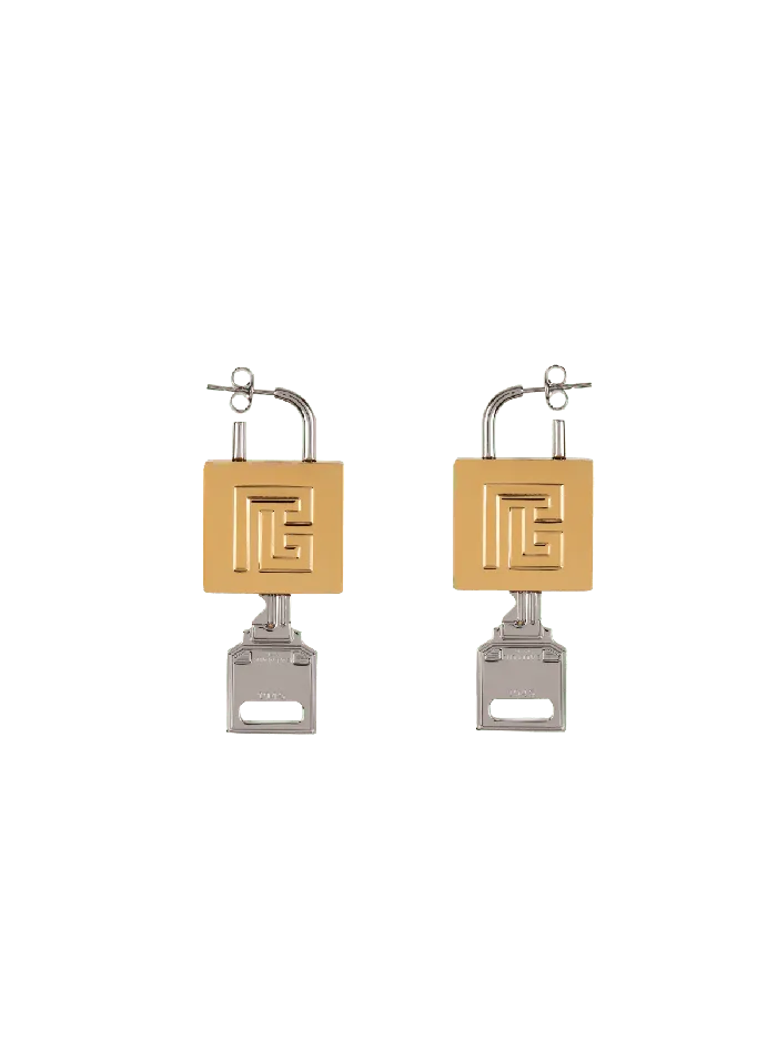 Balmain KeyandLock Earrings Gold Women Fashion Jewelry
