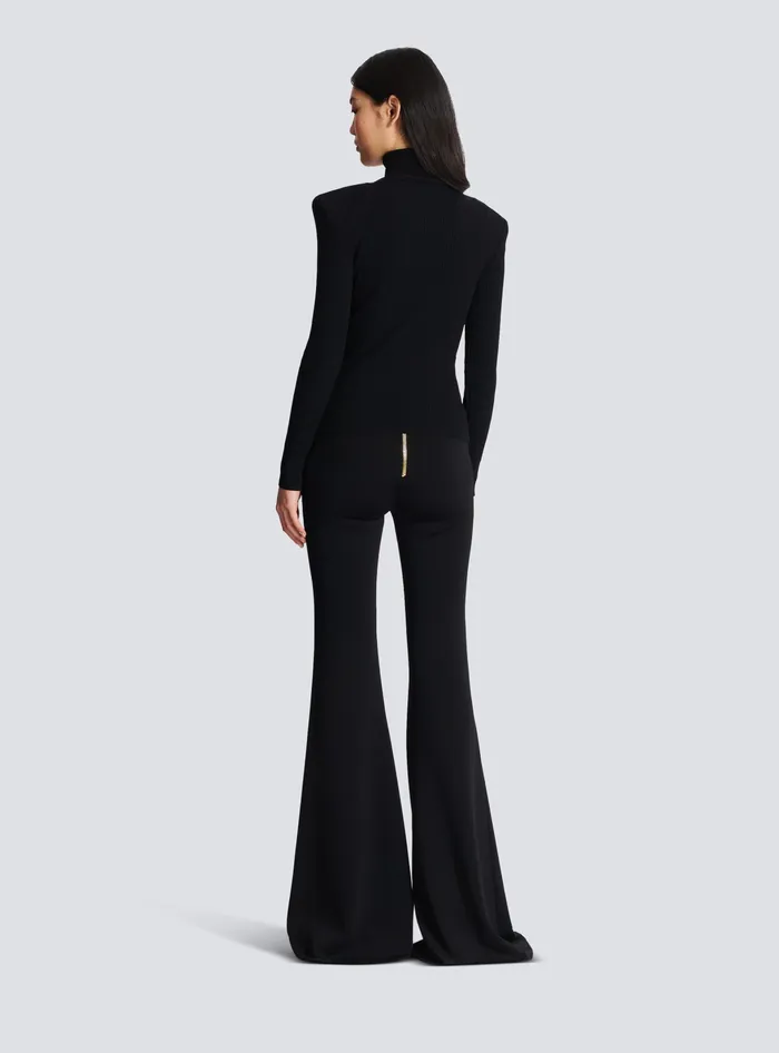 Balmain Knit Jumper With Gold Buttons Black Women Knitwear