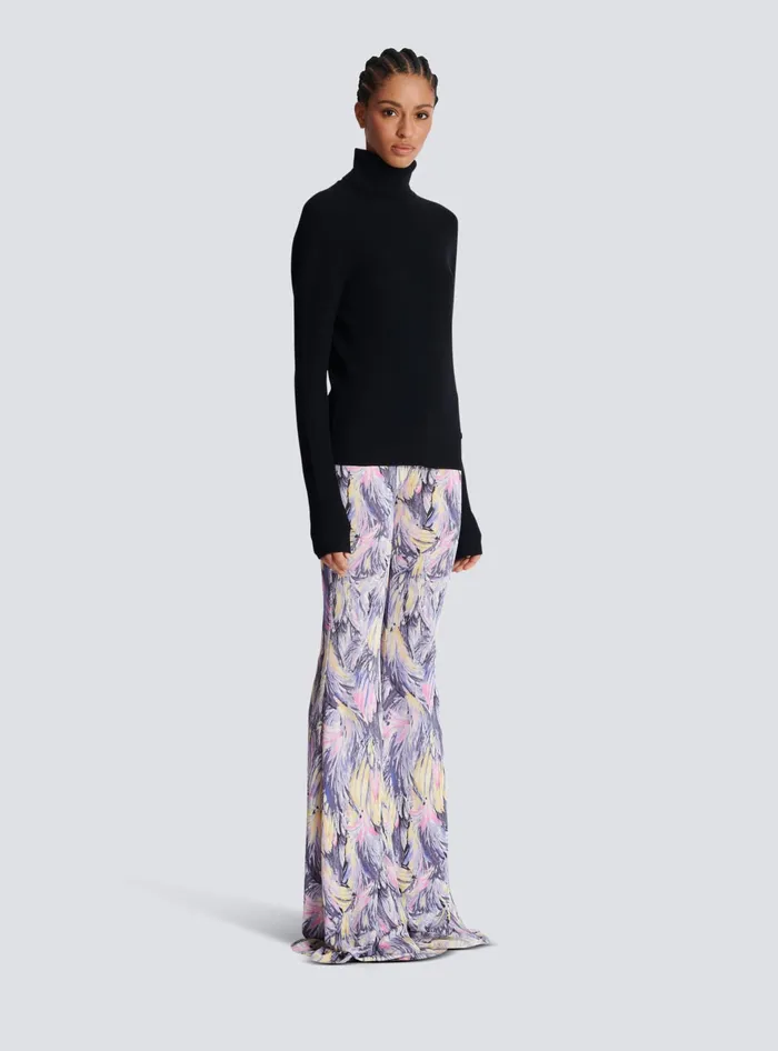 Balmain Knitted Turtleneck Jumper Black Women Knitwear