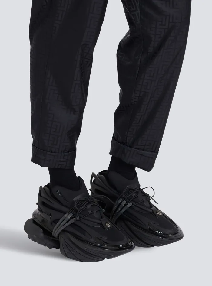 Balmain Leather Unicorn Lowtop Sneakers Black Men Sneakers