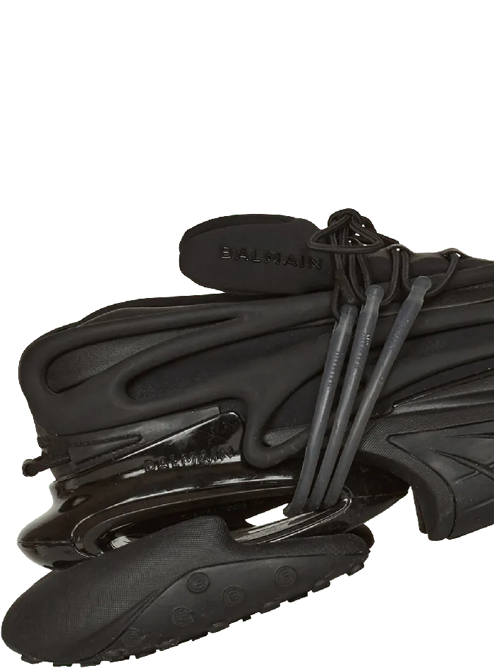 Balmain Leather Unicorn Lowtop Sneakers Black Men Sneakers