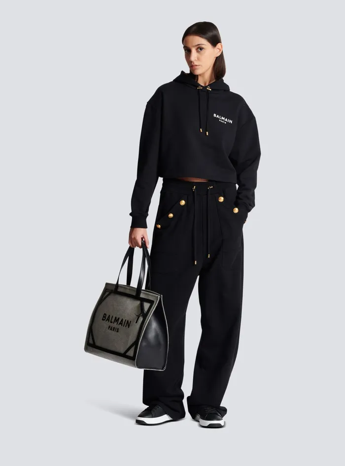 Balmain Loosefitting Buttoned Joggers Black Women Trousers And Shorts