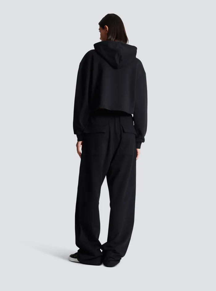 Balmain Loosefitting Buttoned Joggers Black Women Trousers And Shorts