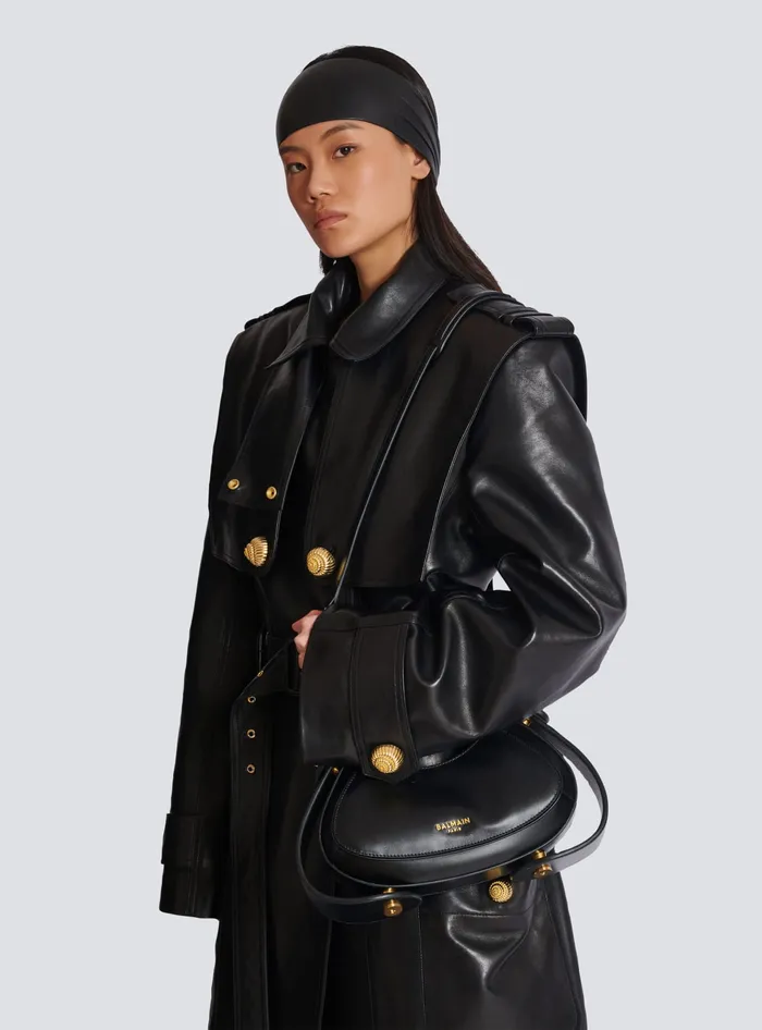 Balmain Medium Jolie Madame Bag In Box Leather Black Women Handbags