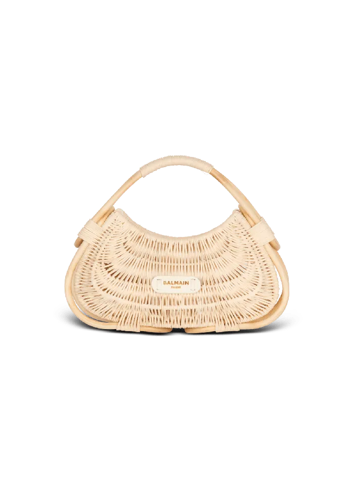 Balmain Medium Jolie Madame Wicker Basket Bag Beige Women Handbags