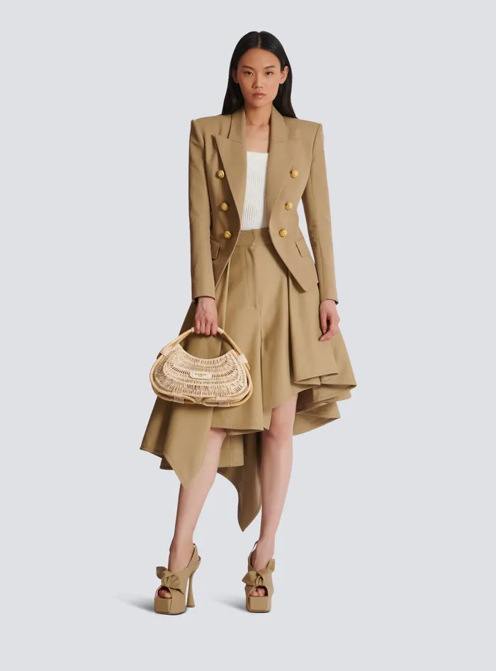 Balmain Medium Jolie Madame Wicker Basket Bag Beige Women Handbags