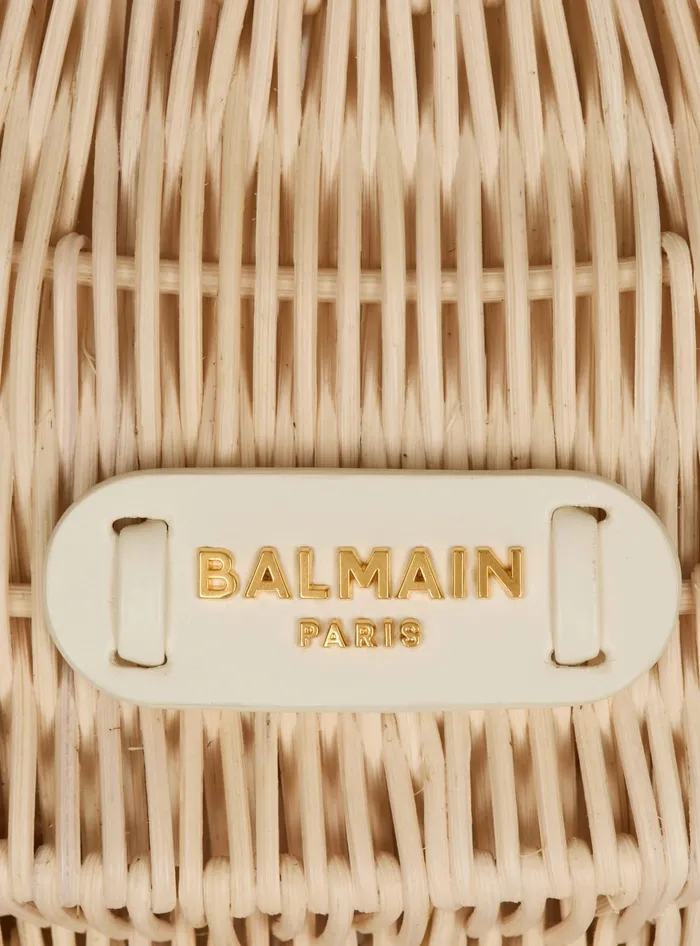 Balmain Medium Jolie Madame Wicker Basket Bag Beige Women Handbags