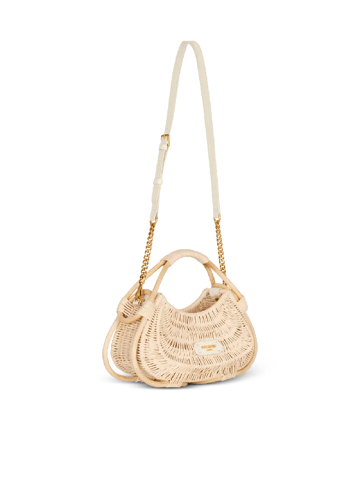 Balmain Medium Jolie Madame Wicker Basket Bag Beige Women Handbags