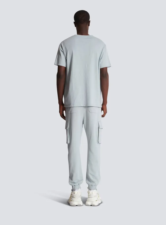 Balmain Metallic Flocked Tshirt Grey Men TShirts