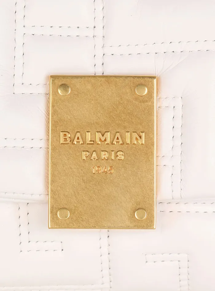 Balmain Mini 1945 Soft Bag In Quilted Leather Pink Women Crossbody Bags
