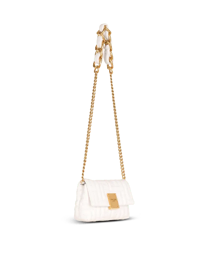 Balmain Mini 1945 Soft Bag In Quilted Leather Pink Women Crossbody Bags