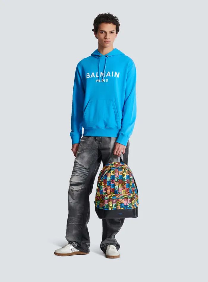 Balmain Multicoloured PB Labyrinth Canvas Backpack Black Men Bags And Backpacks