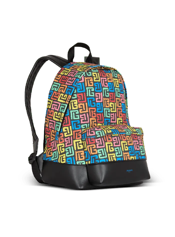 Balmain Multicoloured PB Labyrinth Canvas Backpack Black Men Bags And Backpacks