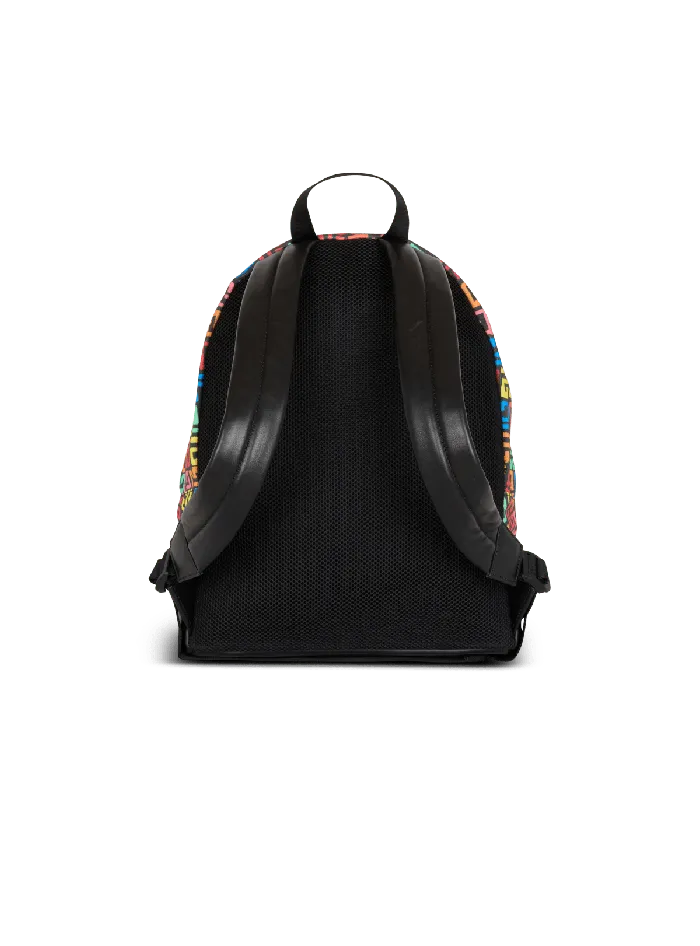 Balmain Multicoloured PB Labyrinth Canvas Backpack Black Men Bags And Backpacks