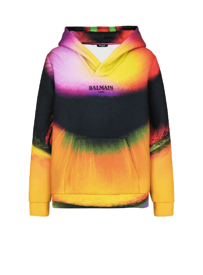 Balmain Neoprene Hoodie With Ibby Njoya Print Multicolor Men Sweatshirts
