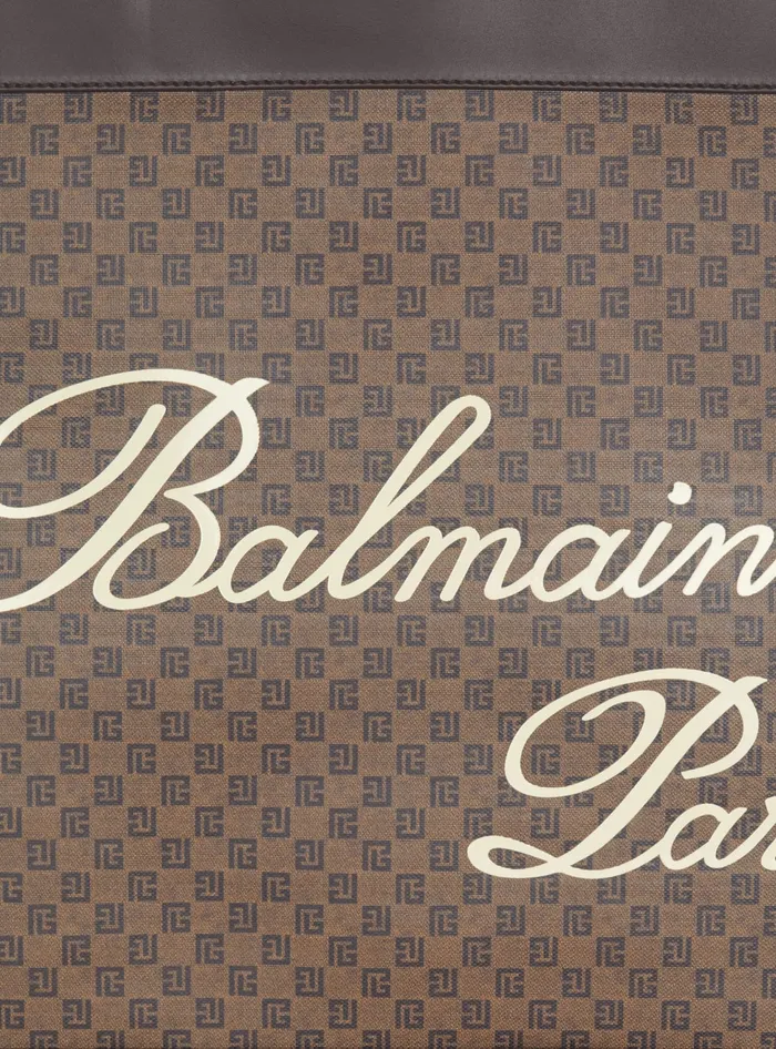 Balmain Olivier039s Cabas In Canvas And Leather Brown Women Handbags