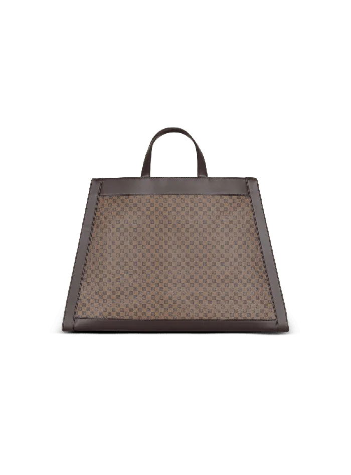 Balmain Olivier039s Cabas In Canvas And Leather Brown Women Handbags
