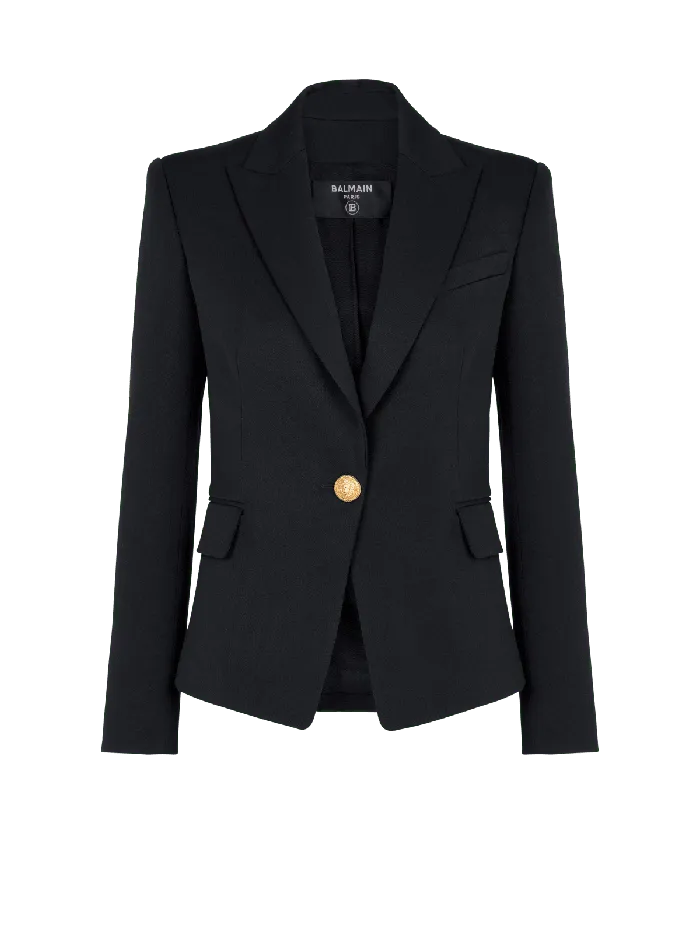 Balmain Onebutton Wool Blazer Black Women Jackets And Blazers