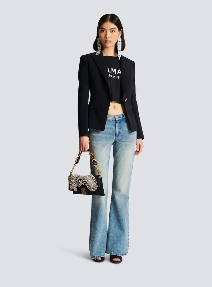 Balmain Onebutton Wool Blazer Black Women Jackets And Blazers