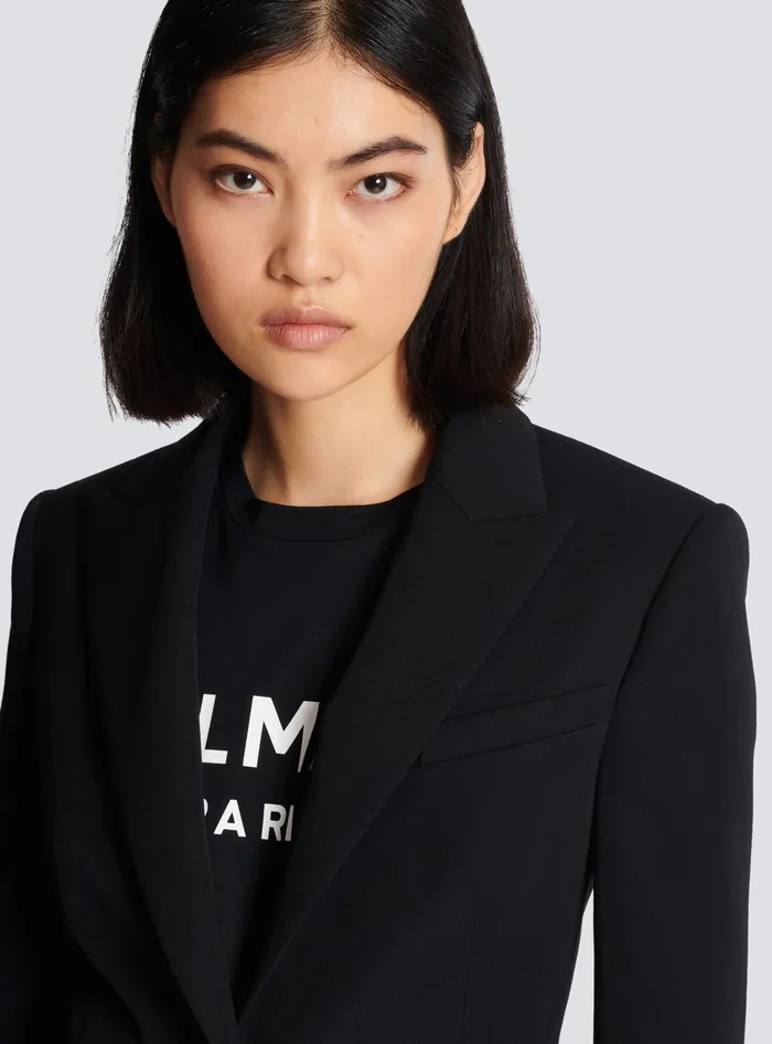 Balmain Onebutton Wool Blazer Black Women Jackets And Blazers