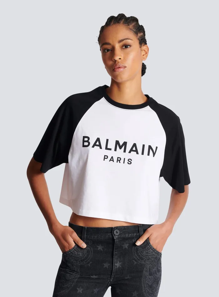 Balmain Paris Tshirt Black Women TShirts