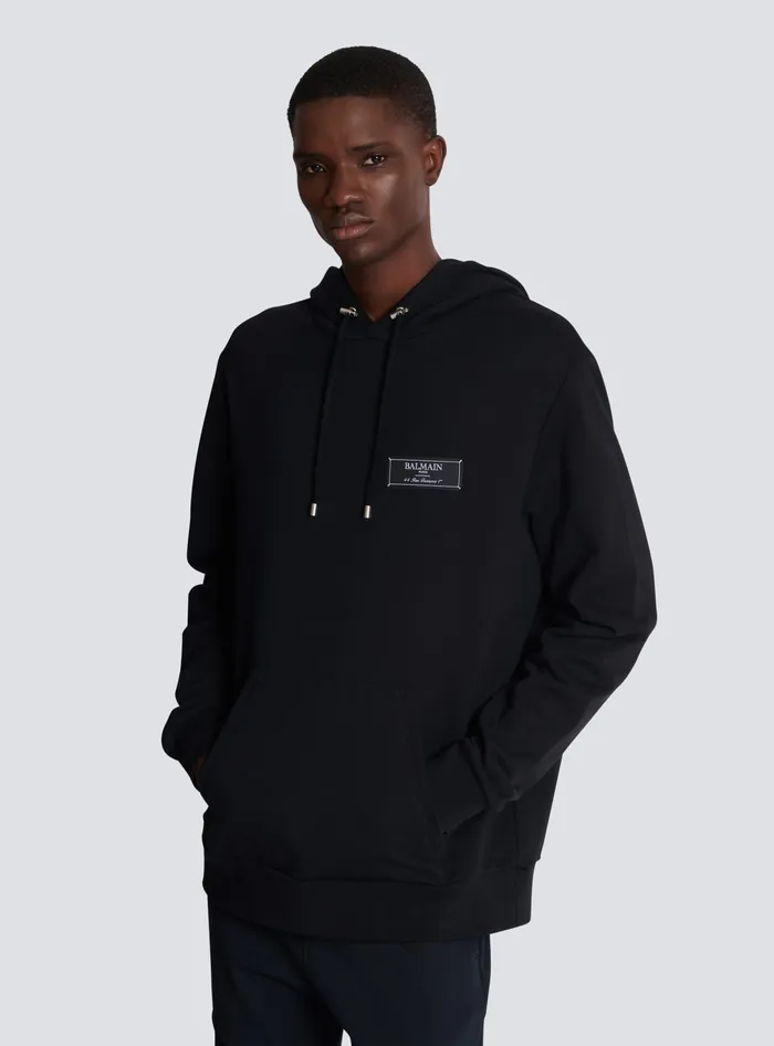 Balmain Pierre Hoodie Black Men Sweatshirts