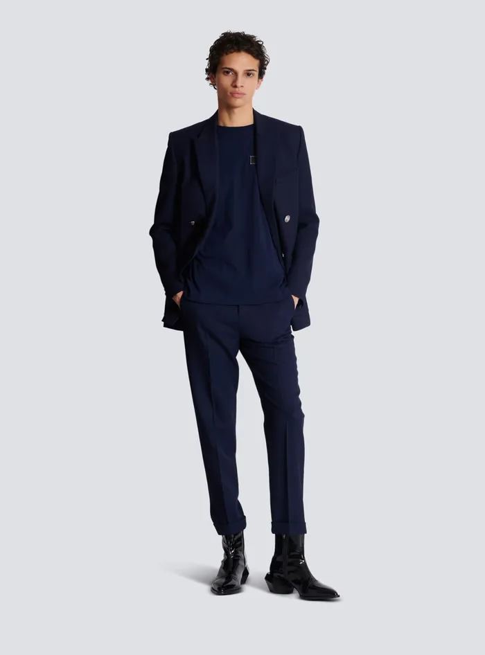 Balmain Pierre Shortsleeved Tshirt Navy Men TShirts