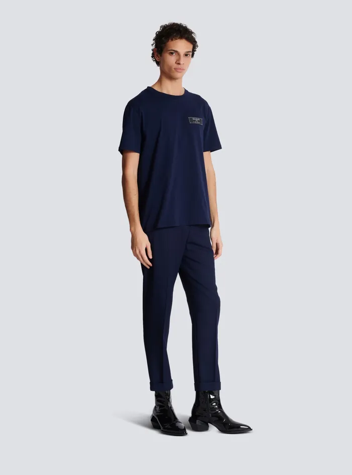 Balmain Pierre Shortsleeved Tshirt Navy Men TShirts