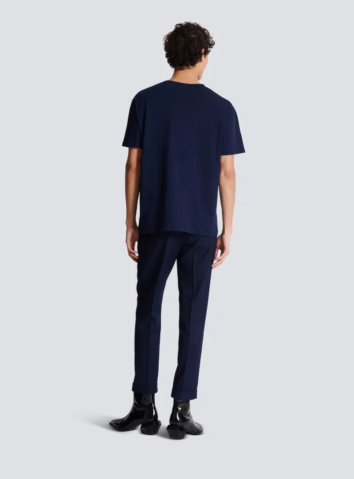 Balmain Pierre Shortsleeved Tshirt Navy Men TShirts