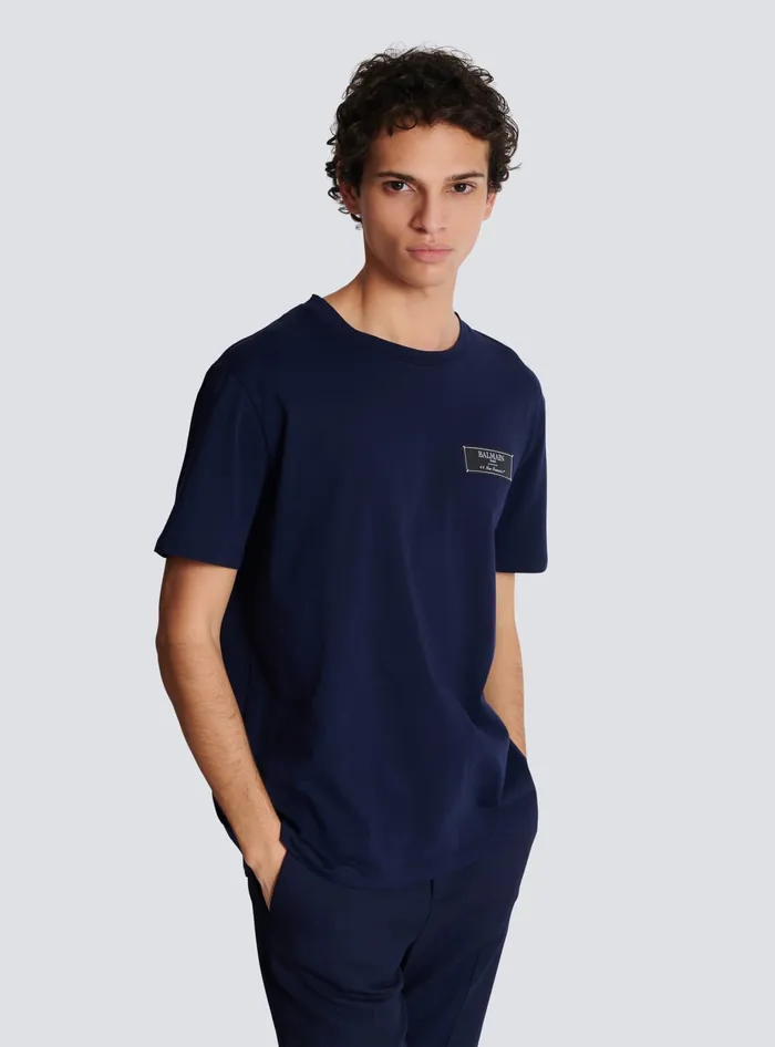 Balmain Pierre Shortsleeved Tshirt Navy Men TShirts