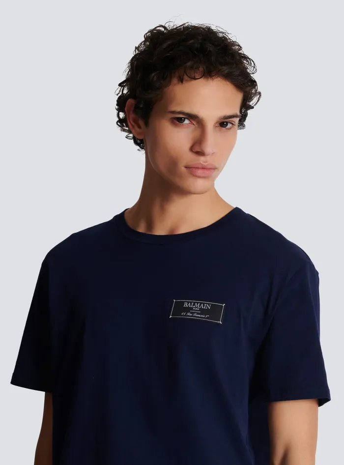 Balmain Pierre Shortsleeved Tshirt Navy Men TShirts